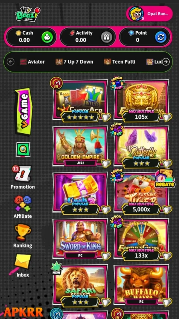 hi Baaz Game Interface